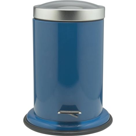 Sealskin Acero Pattumiera a Pedale, Acciaio Inox, Blu, 22,4 x 23 x 28,5 cm (1/4)