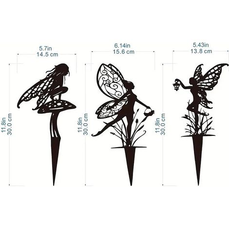 Pack de 3, décoration de Jardin en métal, Convient pour la terrasse, Le Jardin, la pelouse, la décoration extérieure, Cadeaux de décoration de massifs de Fleurs (1/5)