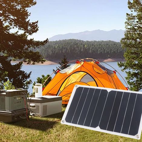 10-W-Tragbares Solarpanel – Ladegerät für Reisen und Bergcamping mit Karabiner und Saugnäpfen, Schutzart IP65 (1/5)