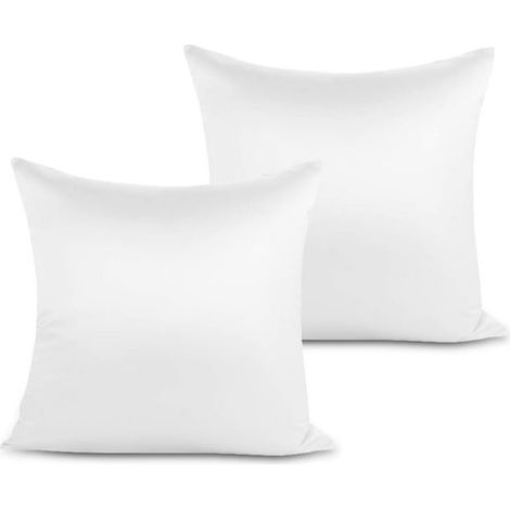 Coussin d'intérieur 2 pièces - Garnissage microfibre hypoallergénique, alternative duvet premium, 55 x 55 cm, pour canapé, fauteuil et chaise, oreiller décoratif rembourré (1/5)