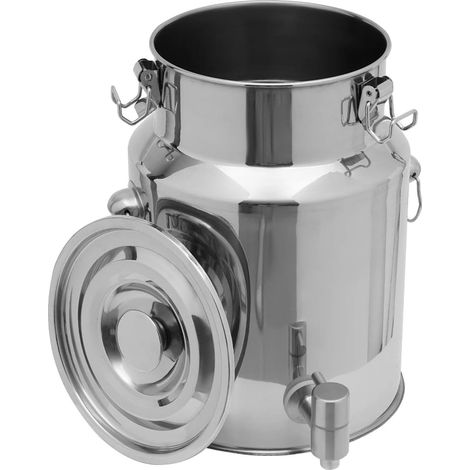 5-Liter-/10-Liter-Eimer aus lebensmittelechtem Edelstahl, lebensmittelechter Behälter mit Zapfhahn, Milchkanne aus Edelstahl mit Deckel, Milchkannen, versiegelter Edelstahlbehälter, Fassungsvermögen:
