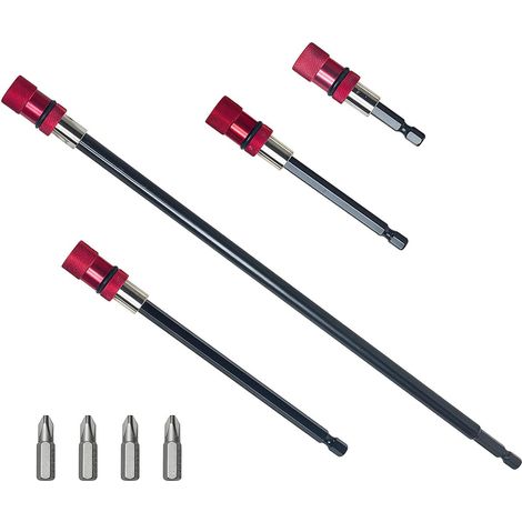 Extensions d'embouts hexagonaux 1/4" avec pointe pour prise en main mécanique et durabilité - Kit d'extension de port de fixation sécurisée (1/5)