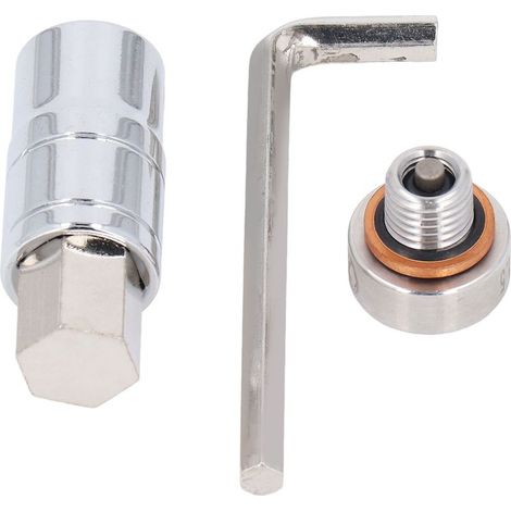 Kit de Réparation de Carter d'Huile Auto-taraudage, Bouchon de Vidange d'Huile, Kit de Réparation de Filetage à Bac à en Acier Inoxydable, avec Vis, Extension, Bouchons de Vidange d'Huile (1/5)