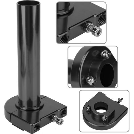 Modification de moto en alliage d'aluminium de 22 mm avec guidon à poignée d'accélérateur à rotation rapide (noir) (1/5)