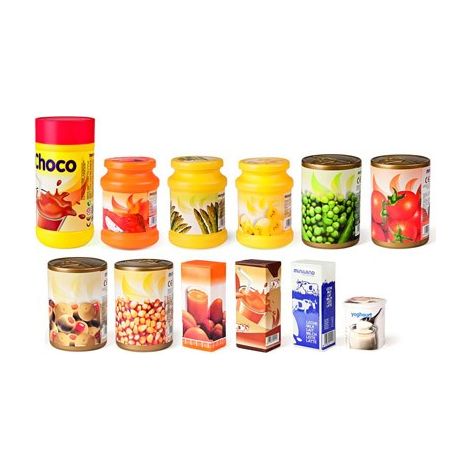 JUEGO ALIMENTOS ENVASADOS 12 PIEZAS MINILAND 30596