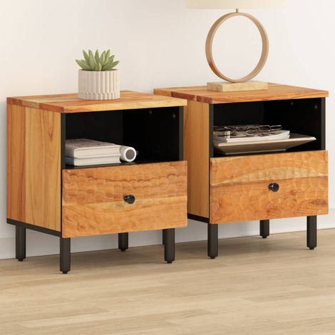 Bedside Cabinets 2 pcs 40x33x46 cm Solid Wood Acacia vidaXL (1/5)