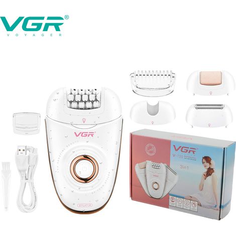 Appareil d'épilation 3 en 1 pour femmes - Épilateur étanche et électrique rechargeable (1/4)