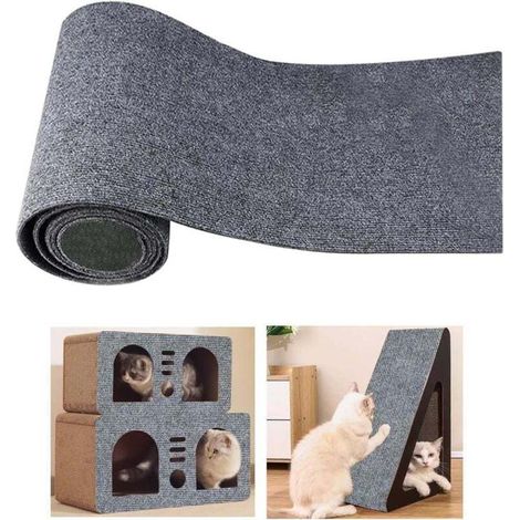200 cm x 40 cm Self-adhesive cat scratching mat, DIY scratching board, cat scratching board, cat scratching mat, anti-scratch tape for cat stand, wooden handle, cat tower MUMU