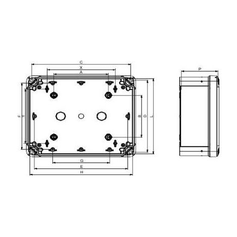 Schneider Electric Thalassa TBS Caja mural gris claro ABS IP66