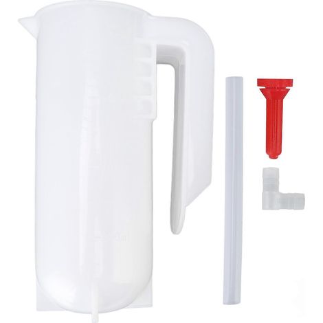 Distributeur mural robuste pour agneau 800 ml, gobelet d'allaitement en plastique épais avec tétine et paille, accessoire d'élevage pour ferme, fixation murale pratique (1/5)