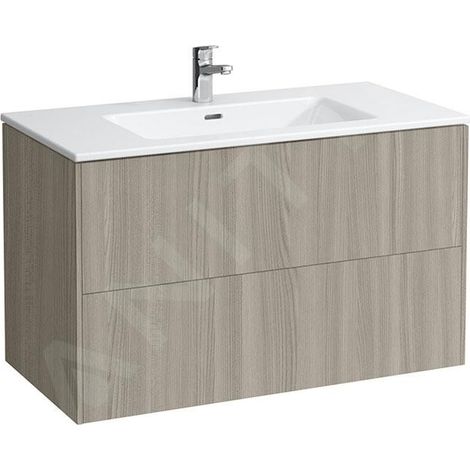 Laufen Pro S - Meuble avec lavabo, 1000x500x610 mm, 2 tiroirs, chêne clair H8649622621041 (1/4)