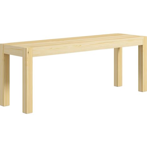 Panca a 2 posti in legno stile casa di campagna, 120 x 33 x 45 cm, naturale (1/5)