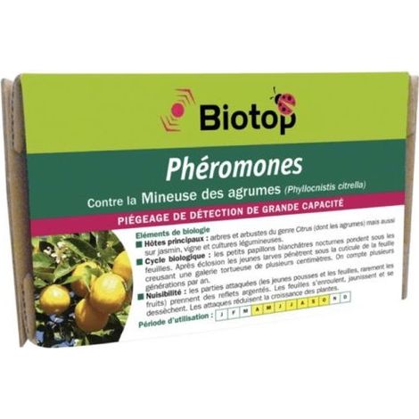 Phéromone Mineuse des agrumes – Insecticide biologique – Certifié traitement plante – Utilisation d'avril à septembre – Biotop (1/2)