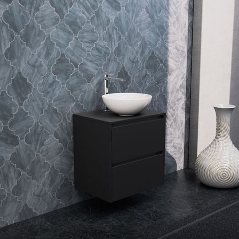 Inda - Meuble de salle de bain 2 tiroirs L.60 avec vasque à poser (1/5)