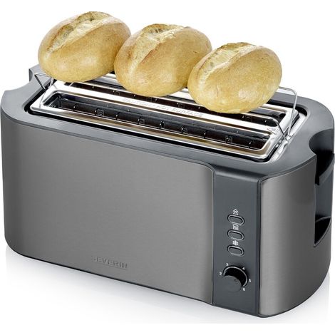 SEVERIN AT 9341 Langschlitztoaster 4 Scheiben 1400W dark inox