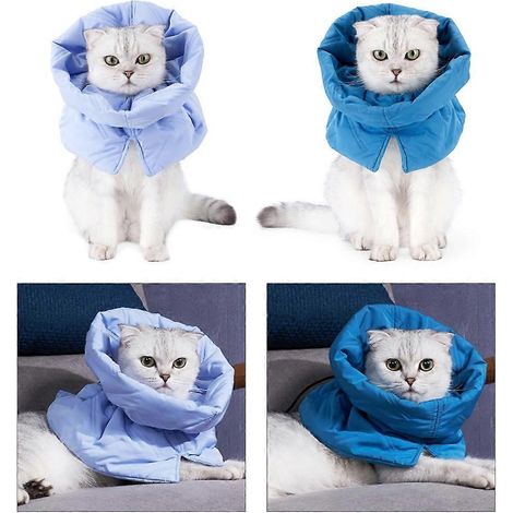 Collier conique souple pour chien et chat : favorise la convalescence et prévient le léchage après une intervention chirurgicale - M - Lake Blue (1/4)