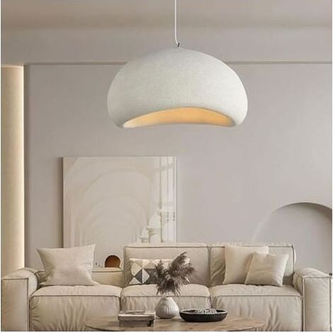 Lustre blanc E27 30 cm Résine et polystyrène haute densité Style wabi-sabi pour restaurant et bar Éclairage créatif - clairage30cm