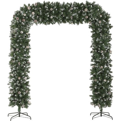 HOMCOM 8.2 ft Snow Frosted Christmas Tree Arch, Doorway Decor with 2100 Tips (1/5)