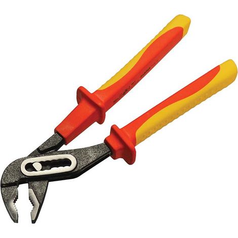 Faithfull VDE Water Pump Pliers 250mm - Insulated VDE Certified Heavy-Duty Pliers
