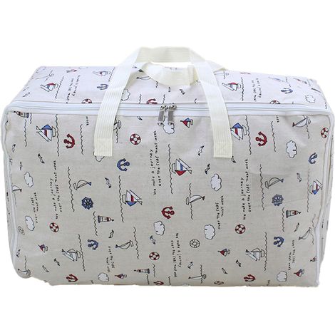 2 Sacs de rangement, Tissu Oxford, Fermeture éclair, Poignées robustes, Fente étiquette, Pour vêtements et couettes (1/5)