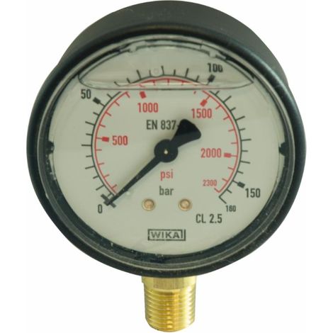 Manometro alla glicerina da 0-400 bar con filetto da M1/4" e cassa Ø 60 mm in ABS
