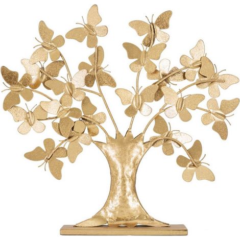 Soprammobile moderno in metallo dorato con albero di farfalle - FARFLIA (1/5)