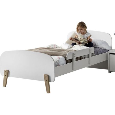 Lit Enfant & Barrière de Sécurité "Kiddy" 90x200cm Blanc (1/4)