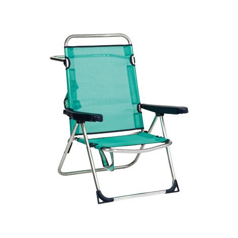 SILLA PLAYA CON ASA MULTIPOSICION PATA TRASERA PLEGABLE ALUMINIO FIBRELINE AZUL - 671ALF-0030