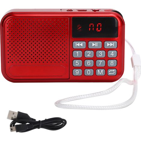 Radio FM Portable K-89 Lecteur Audio USB avec Support Carte Mémoire Rouge Multifonction (1/5)