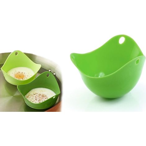Set de 2 pocheuses à œufs en silicone 8 cm pour cuisson saine sans huile Quantité Kit: Pack 2 (1/4)