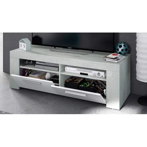 Mobile Basso Porta TV Moderno Bianco Grigio Soggiorno Parete Mobiletto in Legno (1/5)