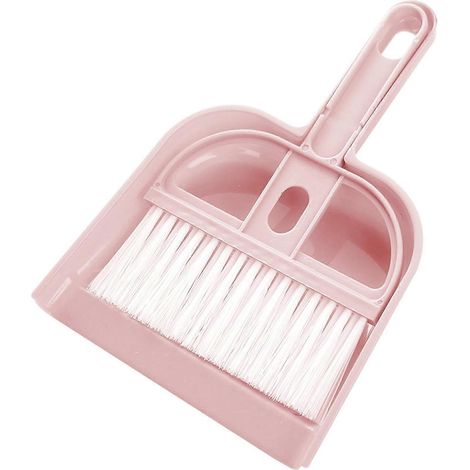 Ensemble pelle et balayette à main kit de nettoyage compact portable pour bureau maison ou voiture - rose (1/5)