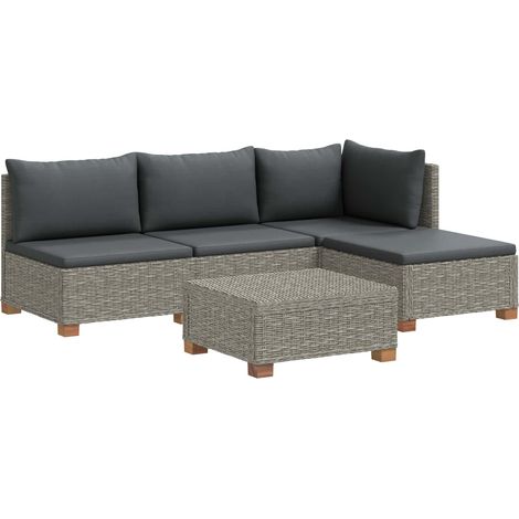 5 pz Set Lounge in Rattan con Cuscini GENDT Rattan naturale vidaXL (1/5)