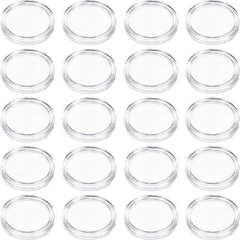 Lot de 100 étuis transparents pour pièces de monnaie, boîtes de rangement pour pièces individuelles, étuis de protection pour pièces de monnaie (1/3)