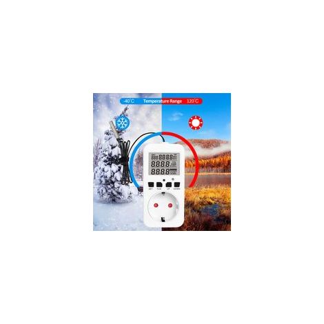 Thermostat numérique pour terrarium et incubateur – prise 230 V, 16 A, contrôle chauffage/refroidissement, compatible tapis chauffant (1/5)
