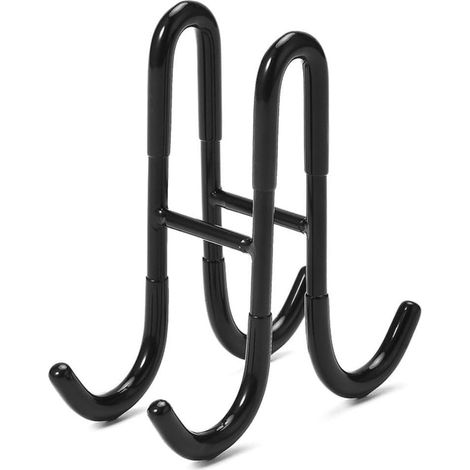 Crochet porte douche - inox/PVC noir, pour peignoir/vêtement (1/5)