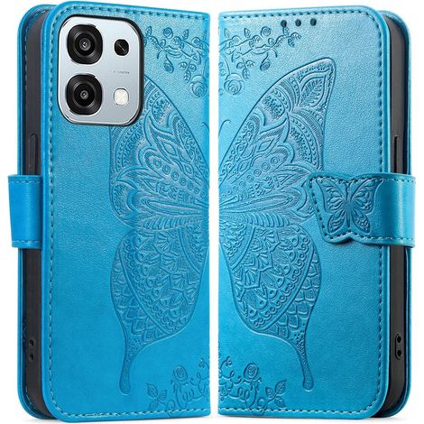 Funda tipo libro para Oppo A6 Pro 5G, mariposa, azul (1/5)