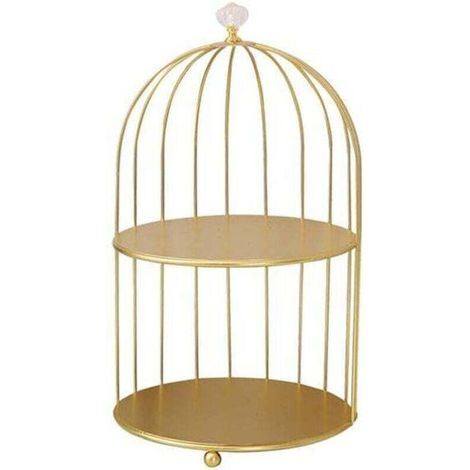 Mensola cosmetica a forma di gabbia per uccelli, ideale per cosmetici da ufficio, cupcake, flaconi di profumo, prodotti per la cura della pelle e dessert.
