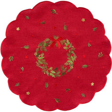 Tovaglietta ricamata elma rossa, diametro 38 cm - Feeric lights & christmas (1/2)