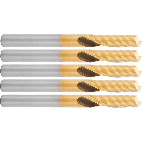 Lot de 5 fraises à spirale professionnelles pour métaux, 4 x 15 x 45 mm, pour défonceuse CNC (1/5)
