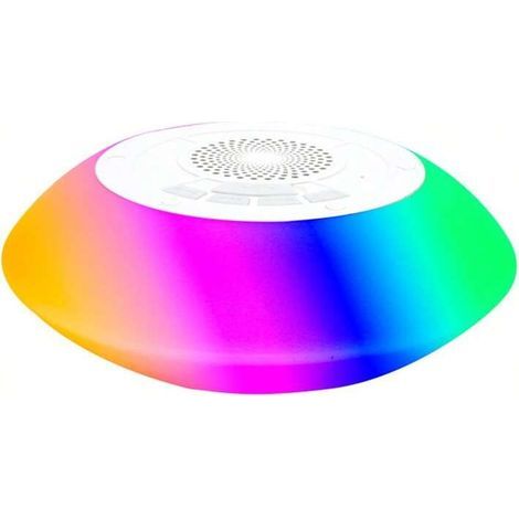 Enceinte flottante de piscine avec lumières, enceinte Bluetooth flottante étanche, enceinte étanche à piles, 16 x 16 x 5,5 cm