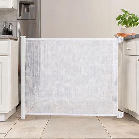 Barrière pour animaux blanc en textilène 115 x 5 x 83 cm (1/5)