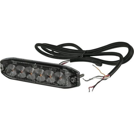 Fanalino lampeggiante LED'rettangolare 10/30V arancione 130x30x7mm 6 LED'UNIVERSAL LA200763M (1/5)