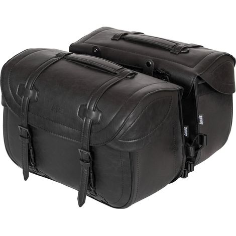 Borse laterali in pelle, borsa da moto in pelle, bauletto, 2x27L