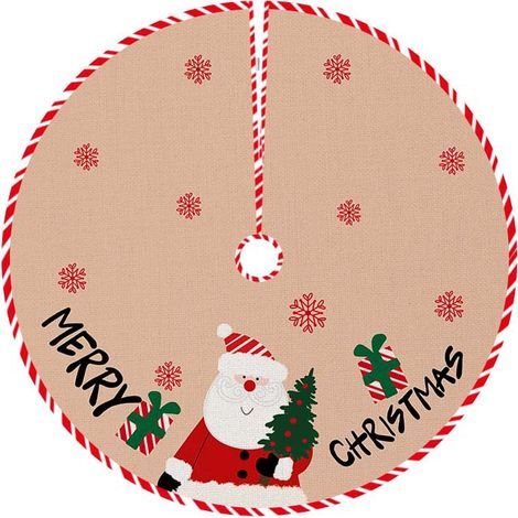 Jupe de sapin de Noël de 90 cm de diamètre, tabliers de fond pour sapin de Noël, décoration de sapin de Noël, décoration d'intérieur (Style 27) (1/5)