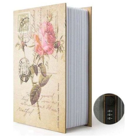 Coffre-fort secret en forme de livre avec serrure à combinaison et clé cachée