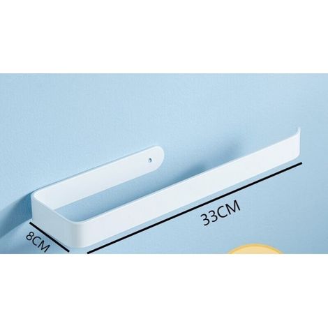 Porte essuie-tout mural en aluminium – 33 cm – Fixation autocollante ou à percer – Installation verticale ou horizontale – Résistant à la rouille (1/3)