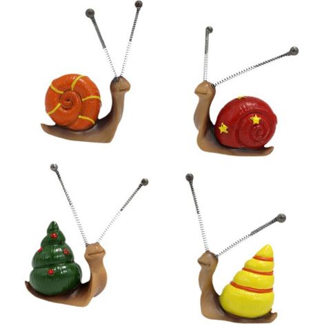 4 figurines escargots miniatures colorées mignonnes, déco jardin extérieur intérieur paysager cour, statuettes animales compactes 88g (1/4)
