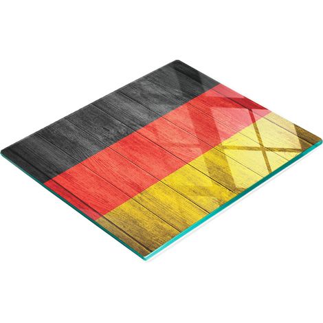 Tagliere da cucina decorativo multifunzionale in vetro con bandiera tedesca, 60x52 cm (1/5)