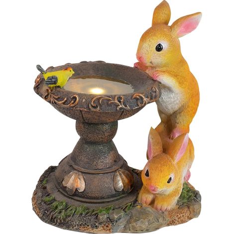 Statue de lapin solaire créative d'extérieur en résine, ornement décoratif pour lampe de jardin ou de balcon, statue d'animal (1/5)